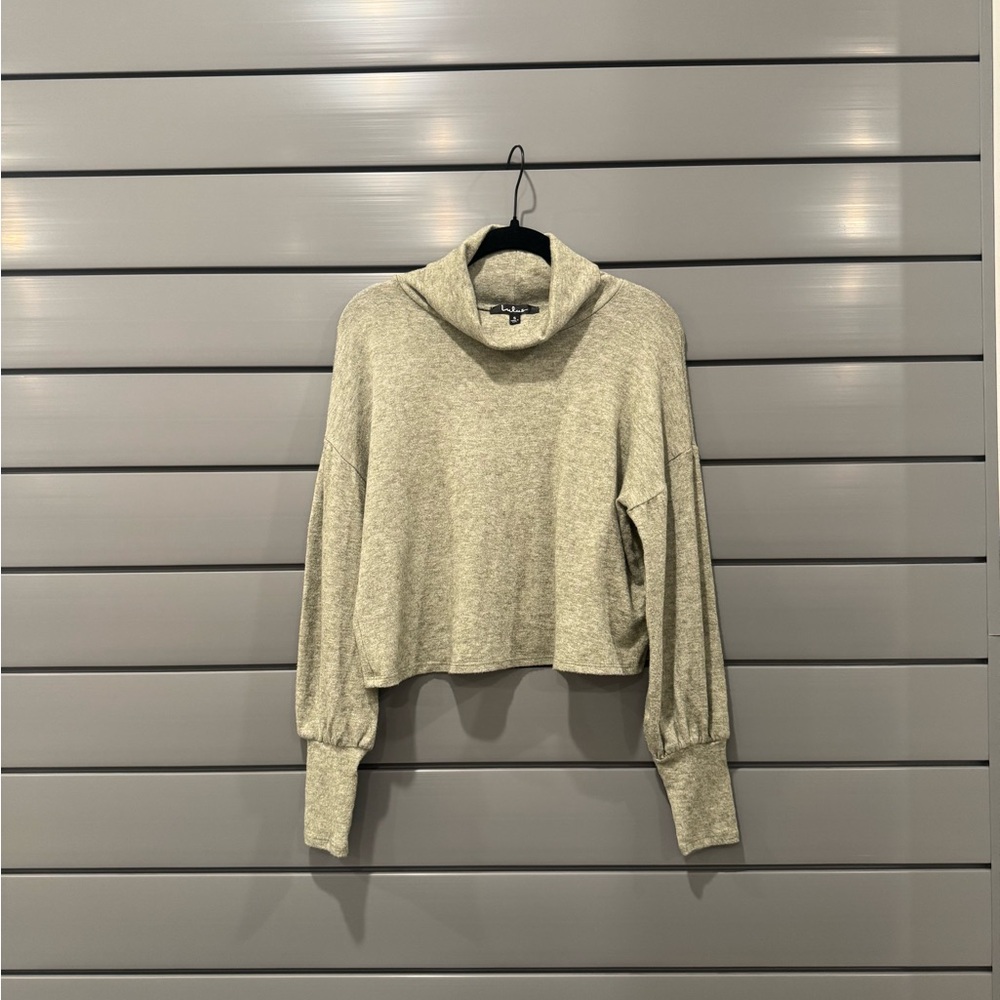 Lulu's Gray Cowl Neck Sweater